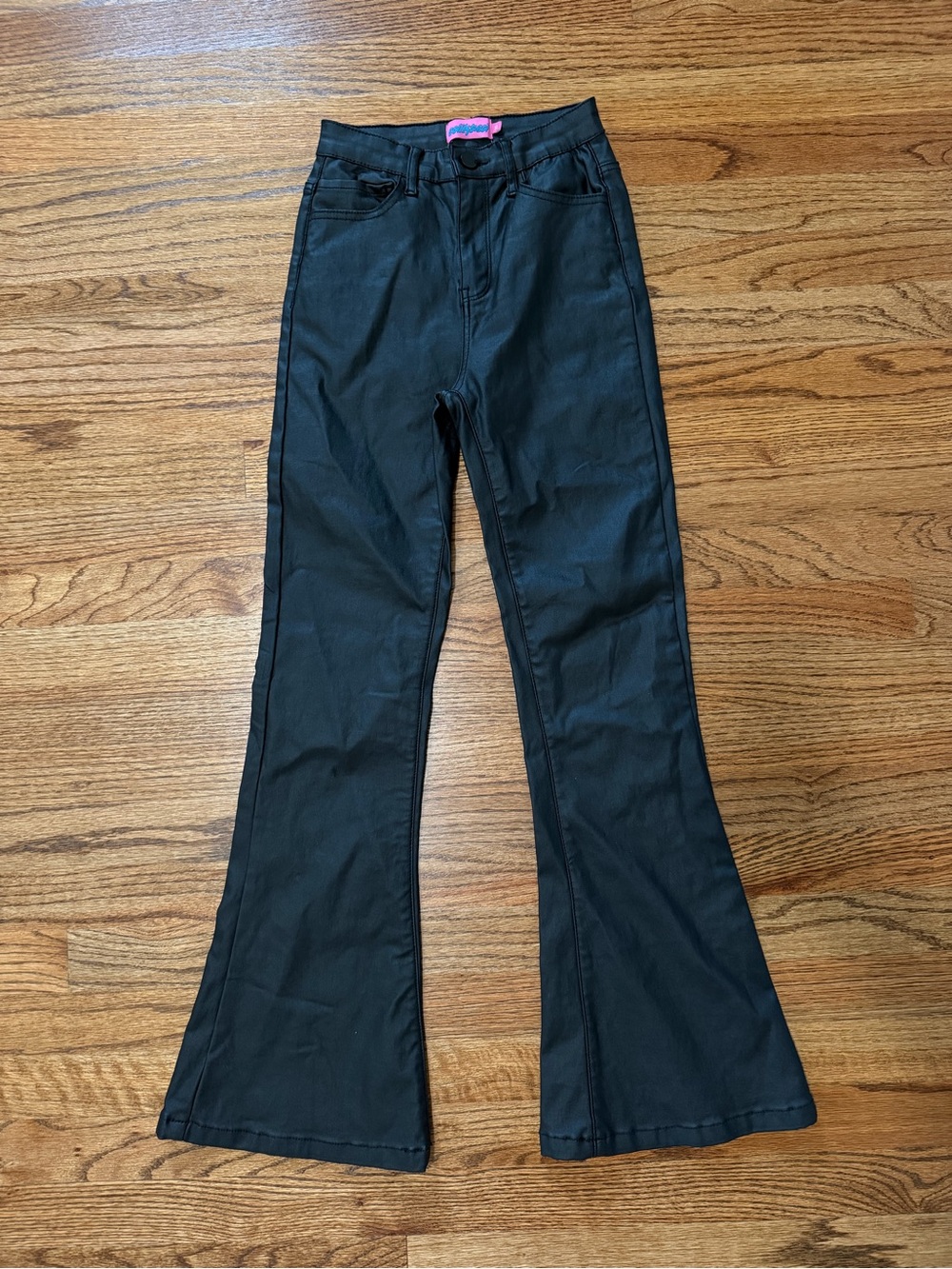 Leather flare pants